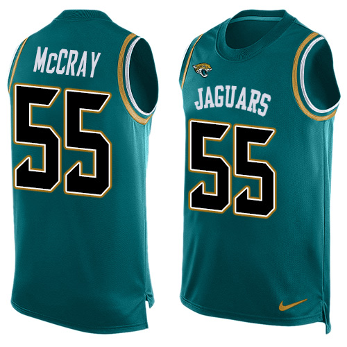 Men's Nike Jacksonville Jaguars #55 Lerentee McCray Limited Teal Green Player Name & Number Tank Top NFL Jersey