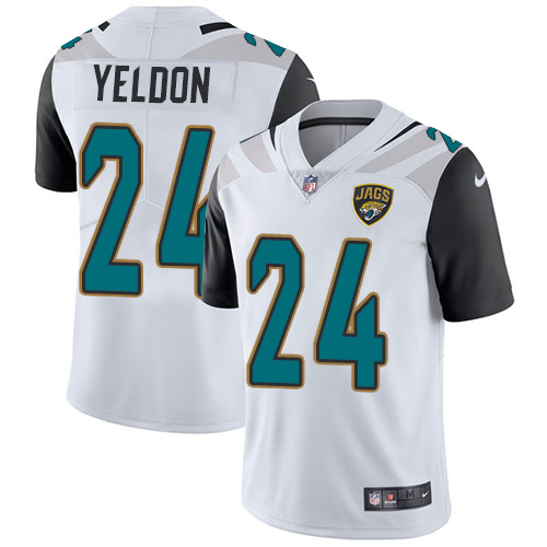 Men's Nike Jacksonville Jaguars #24 T.J. Yeldon White Vapor Untouchable Limited Player NFL Jersey