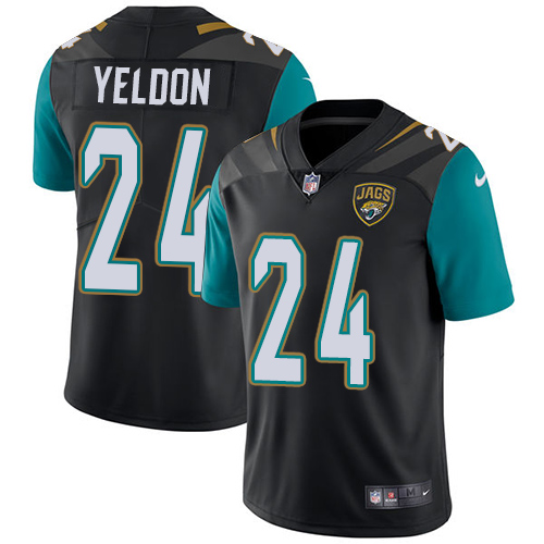 Men's Nike Jacksonville Jaguars #24 T.J. Yeldon Black Alternate Vapor Untouchable Limited Player NFL Jersey