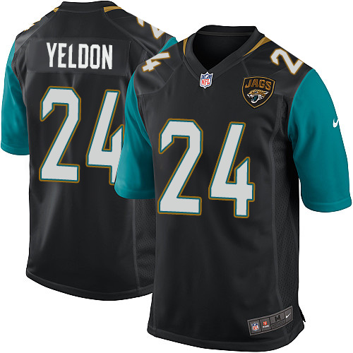 Men's Nike Jacksonville Jaguars #24 T.J. Yeldon Game Black Alternate NFL Jersey