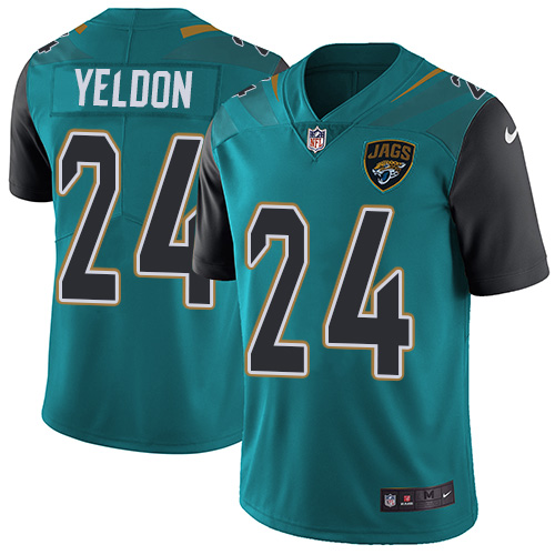 Youth Nike Jacksonville Jaguars #24 T.J. Yeldon Teal Green Team Color Vapor Untouchable Limited Player NFL Jersey