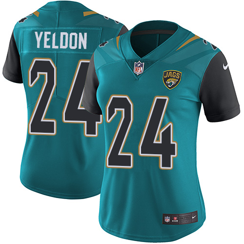Women's Nike Jacksonville Jaguars #24 T.J. Yeldon Teal Green Team Color Vapor Untouchable Elite Player NFL Jersey