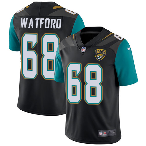 Men's Nike Jacksonville Jaguars #68 Earl Watford Black Alternate Vapor Untouchable Limited Player NFL Jersey