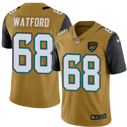 Men's Nike Jacksonville Jaguars #68 Earl Watford Elite Gold Rush Vapor Untouchable NFL Jersey
