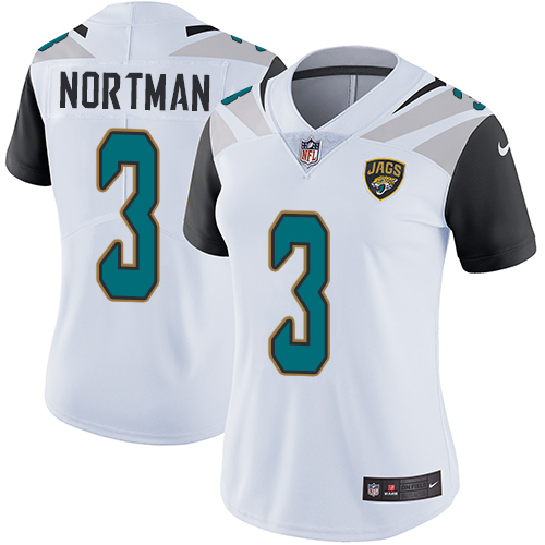 Women's Nike Jacksonville Jaguars #3 Brad Nortman White Vapor Untouchable Elite Player NFL Jersey