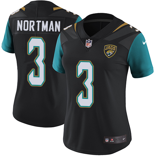 Women's Nike Jacksonville Jaguars #3 Brad Nortman Black Alternate Vapor Untouchable Elite Player NFL Jersey