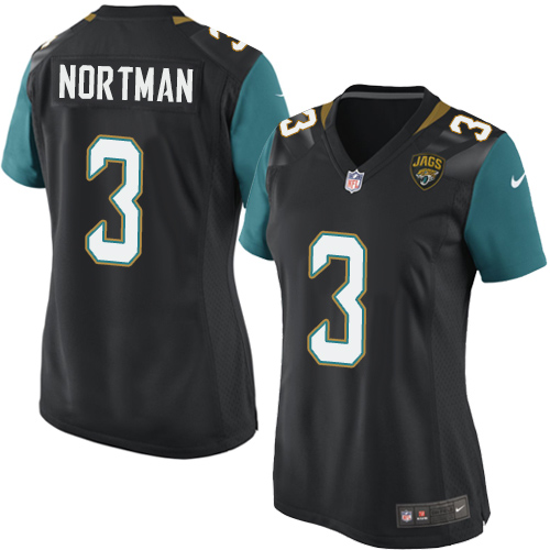 Women's Nike Jacksonville Jaguars #3 Brad Nortman Game Black Alternate NFL Jersey