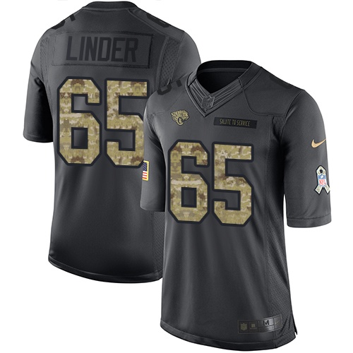 Men's Nike Jacksonville Jaguars #65 Brandon Linder Limited Black 2016 Salute to Service NFL Jersey