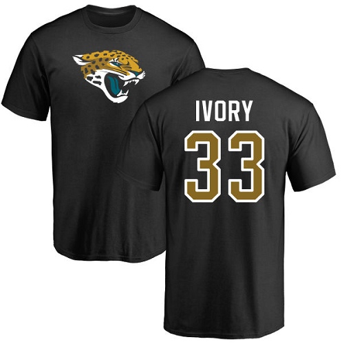 NFL Nike Jacksonville Jaguars #33 Chris Ivory Black Name & Number Logo T-Shirt