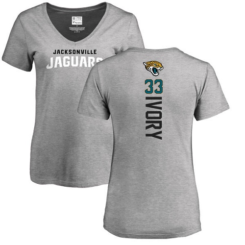 NFL Women's Nike Jacksonville Jaguars #33 Chris Ivory Ash Backer T-Shirt