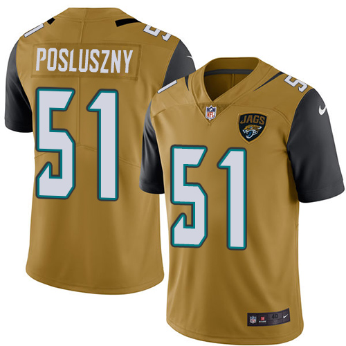 Men's Nike Jacksonville Jaguars #51 Paul Posluszny Elite Gold Rush Vapor Untouchable NFL Jersey