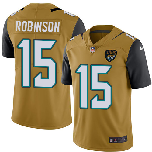 Men's Nike Jacksonville Jaguars #15 Allen Robinson Limited Gold Rush Vapor Untouchable NFL Jersey