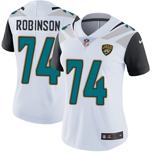 Women's Nike Jacksonville Jaguars #74 Cam Robinson White Vapor Untouchable Elite Player NFL Jersey
