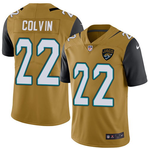 Men's Nike Jacksonville Jaguars #22 Aaron Colvin Elite Gold Rush Vapor Untouchable NFL Jersey