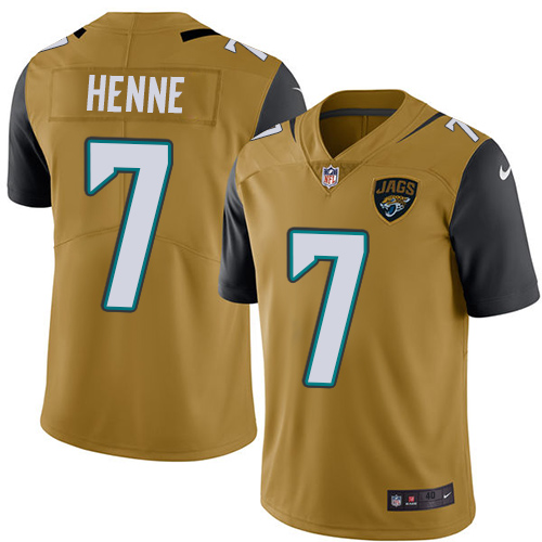 Men's Nike Jacksonville Jaguars #7 Chad Henne Elite Gold Rush Vapor Untouchable NFL Jersey