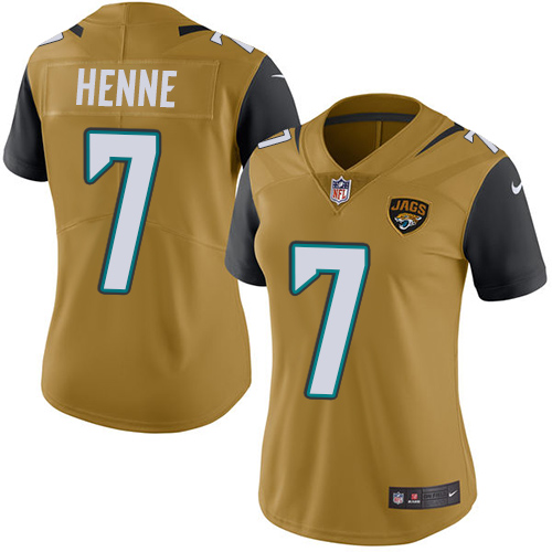 Women's Nike Jacksonville Jaguars #7 Chad Henne Limited Gold Rush Vapor Untouchable NFL Jersey