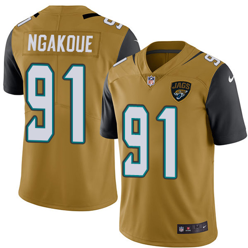 Men's Nike Jacksonville Jaguars #91 Yannick Ngakoue Limited Gold Rush Vapor Untouchable NFL Jersey
