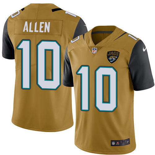 Men's Nike Jacksonville Jaguars #10 Brandon Allen Limited Gold Rush Vapor Untouchable NFL Jersey