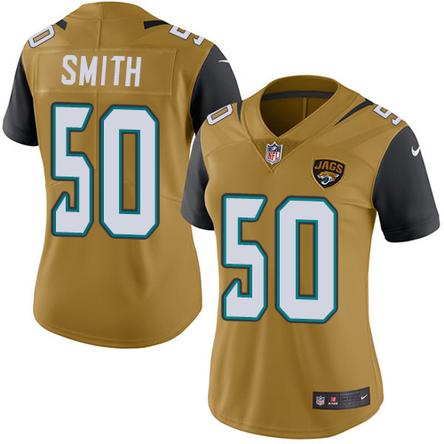Women's Nike Jacksonville Jaguars #50 Telvin Smith Limited Gold Rush Vapor Untouchable NFL Jersey