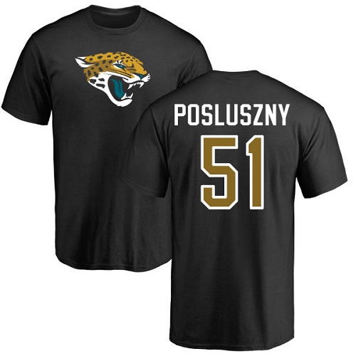 NFL Nike Jacksonville Jaguars #51 Paul Posluszny Black Name & Number Logo T-Shirt