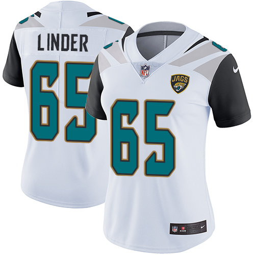 Women's Nike Jacksonville Jaguars #65 Brandon Linder White Vapor Untouchable Elite Player NFL Jersey
