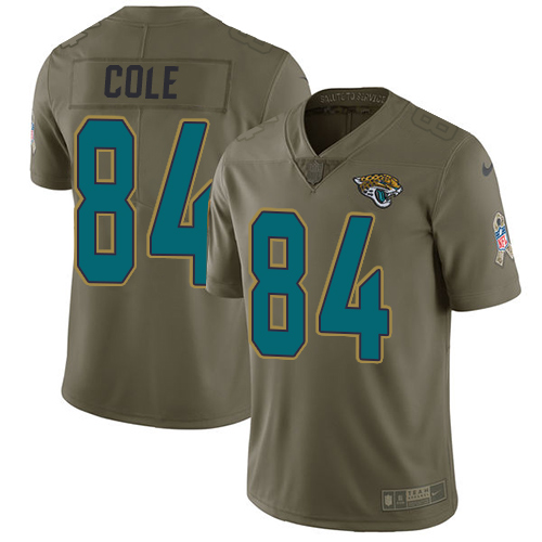 Men's Nike Jacksonville Jaguars #84 Keelan Cole Limited Olive 2017 Salute to Service NFL Jersey