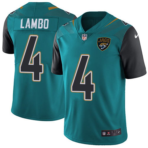 Men's Nike Jacksonville Jaguars #4 Josh Lambo Teal Green Team Color Vapor Untouchable Limited Player NFL Jersey