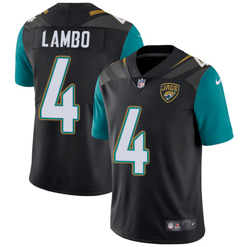 Men's Nike Jacksonville Jaguars #4 Josh Lambo Black Alternate Vapor Untouchable Limited Player NFL Jersey