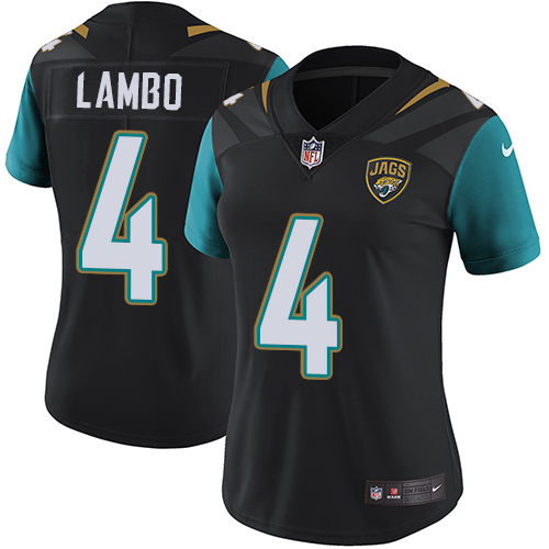 Women's Nike Jacksonville Jaguars #4 Josh Lambo Black Alternate Vapor Untouchable Elite Player NFL Jersey