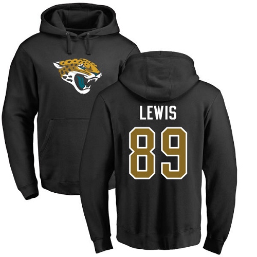 NFL Nike Jacksonville Jaguars #89 Marcedes Lewis Black Name & Number Logo Pullover Hoodie