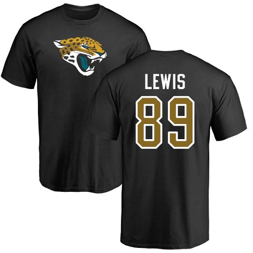 NFL Nike Jacksonville Jaguars #89 Marcedes Lewis Black Name & Number Logo T-Shirt