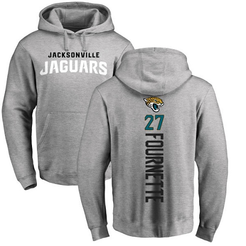 NFL Nike Jacksonville Jaguars #27 Leonard Fournette Ash Backer Pullover Hoodie