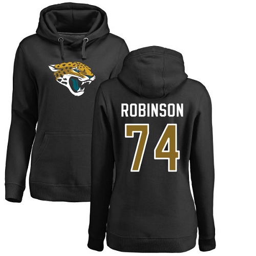 NFL Women's Nike Jacksonville Jaguars #74 Cam Robinson Black Name & Number Logo Pullover Hoodie