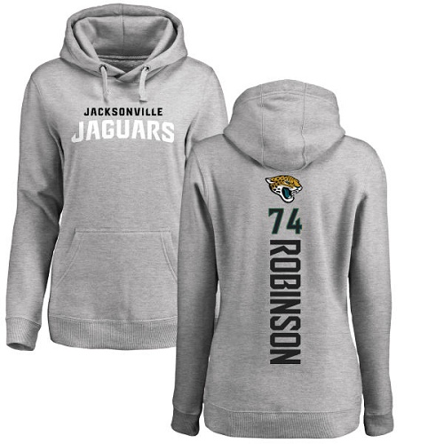 NFL Women's Nike Jacksonville Jaguars #74 Cam Robinson Ash Backer Pullover Hoodie