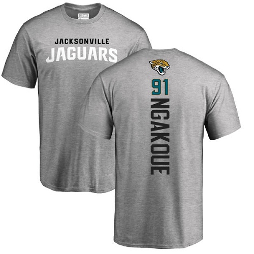 NFL Nike Jacksonville Jaguars #91 Yannick Ngakoue Ash Backer T-Shirt