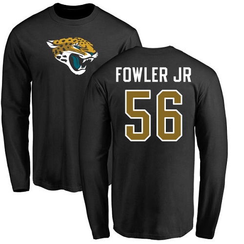 NFL Nike Jacksonville Jaguars #56 Dante Fowler Jr Black Name & Number Logo Long Sleeve T-Shirt
