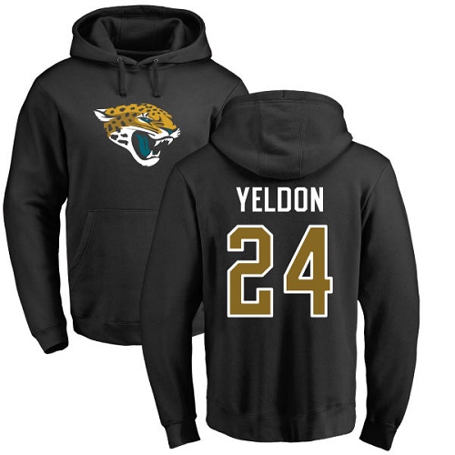 NFL Nike Jacksonville Jaguars #24 T.J. Yeldon Black Name & Number Logo Pullover Hoodie