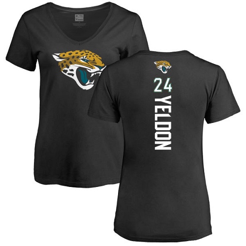 NFL Women's Nike Jacksonville Jaguars #24 T.J. Yeldon Black Backer V-Neck T-Shirt