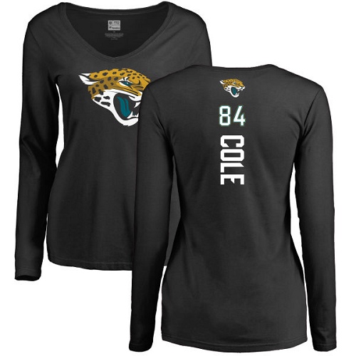NFL Women's Nike Jacksonville Jaguars #84 Keelan Cole Black Backer Slim Fit Long Sleeve T-Shirt
