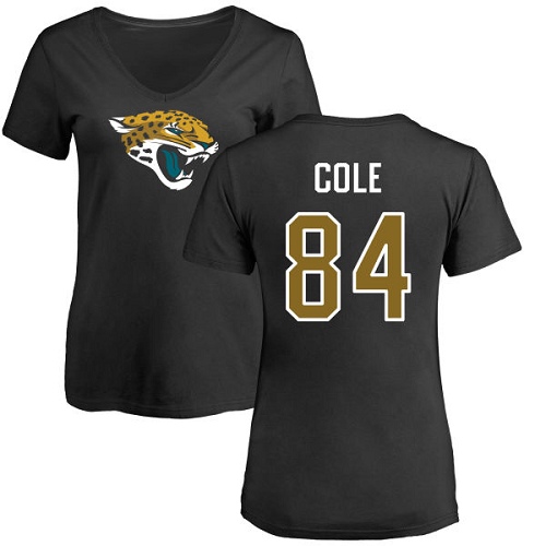 NFL Women's Nike Jacksonville Jaguars #84 Keelan Cole Black Name & Number Logo Slim Fit T-Shirt