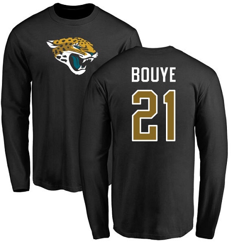 NFL Nike Jacksonville Jaguars #21 A.J. Bouye Black Name & Number Logo Long Sleeve T-Shirt