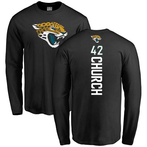 NFL Nike Jacksonville Jaguars #42 Barry Church Black Backer Long Sleeve T-Shirt