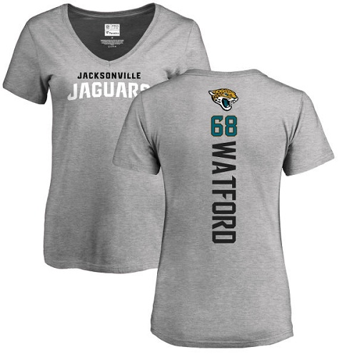 NFL Women's Nike Jacksonville Jaguars #68 Earl Watford Ash Backer T-Shirt
