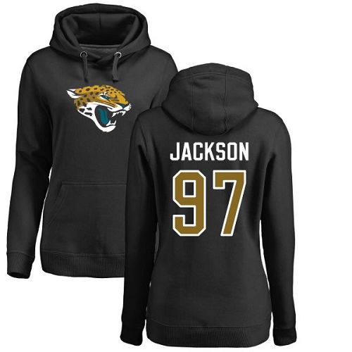 NFL Women's Nike Jacksonville Jaguars #97 Malik Jackson Black Name & Number Logo Pullover Hoodie