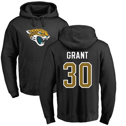 NFL Nike Jacksonville Jaguars #30 Corey Grant Black Name & Number Logo Pullover Hoodie