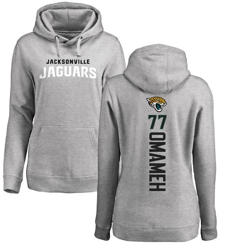 NFL Women's Nike Jacksonville Jaguars #77 Patrick Omameh Ash Backer Pullover Hoodie
