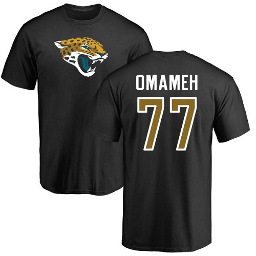 NFL Nike Jacksonville Jaguars #77 Patrick Omameh Black Name & Number Logo T-Shirt