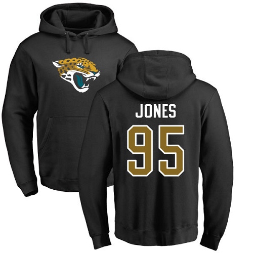 NFL Nike Jacksonville Jaguars #95 Abry Jones Black Name & Number Logo Pullover Hoodie