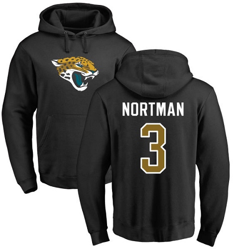 NFL Nike Jacksonville Jaguars #3 Brad Nortman Black Name & Number Logo Pullover Hoodie
