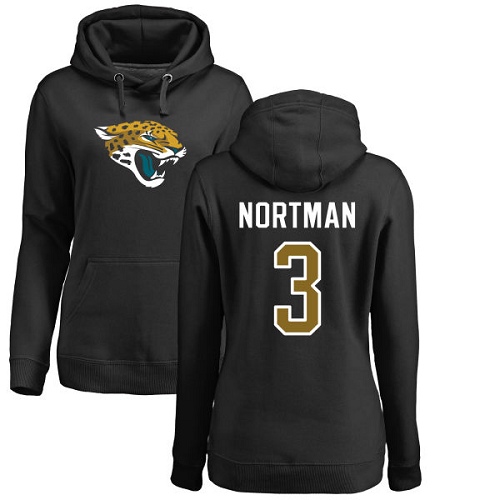 NFL Women's Nike Jacksonville Jaguars #3 Brad Nortman Black Name & Number Logo Pullover Hoodie